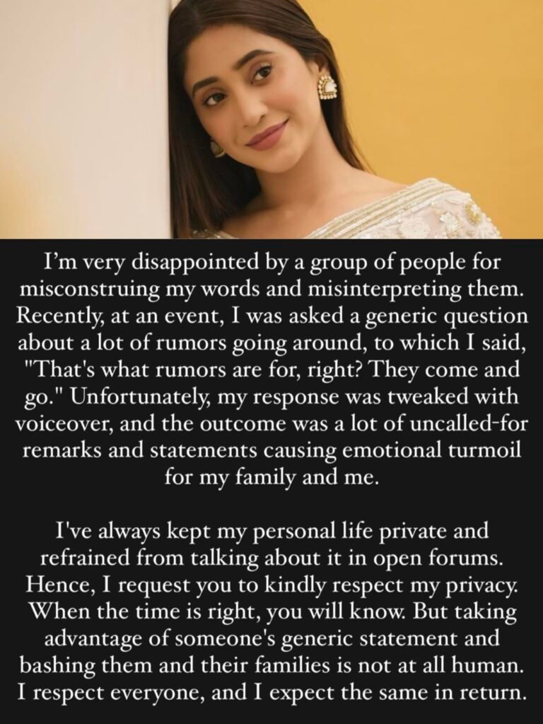Shivangi Joshi shared a cryptic post on her Instagram stories. Shivangi Joshi shared a cryptic post on her Instagram stories.