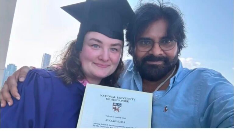 Pawan Kalyan’s wife Anna Lezhneva rejoices as she receives Master of Arts Degree from University of Singapore.