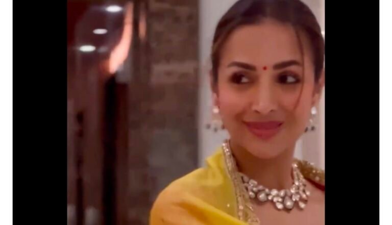 “Malaika Arora Stuns in Traditional Anarkali for Janmashtami “